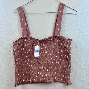 American Eagle Outfitters Brown Floral Tank Top